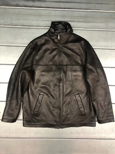 Apt.9 Motorcycle Jacket Mens Large Dark Brown Lambskin Leather Full Zip Biker - Bild 1 von 8