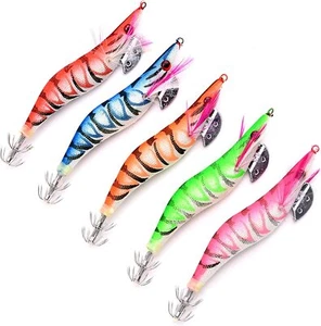 Squid Jig Saltwater Fishing Lures Luminous Tail Shrimp Bait Hooks 2.5# 3.0# 3.5# - Picture 1 of 8