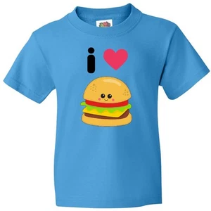 Inktastic I Love Cheeseburgers Youth T-Shirt Food Humor Fast Ketchup Lettuce Bun - Picture 1 of 2