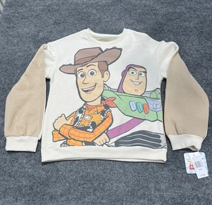 Disney Collection Toy Story Fleece Lined Woody & Buzz Sweatshirt - Boys Sz 9/10 - Picture 1 of 10