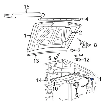 For Ford Ranger 1998-2011 Ford F7UZ16828CA Hood Prop Rod Clip Foto 1 de 4