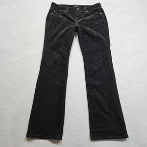 Ann Taylor Loft Curvy Boot Corduroy Jeans Women 2P Petite Black Low Rise Stretch - Picture 1 of 10