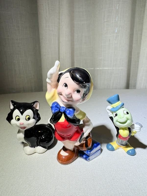 Disney’s Vintage Pinocchio, Jiminy Cricket , Figaro Ceramic Figurines  Japan - Image 1 of 4