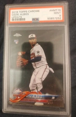 Atualização 2018 Topps Chrome #HMT76 Ozzie Albies RC Rookie PSA 9 em perfeito estado Atlanta Braves - Imagem 1 de 2