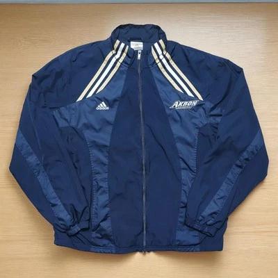Chaqueta de béisbol vintage Y2K Adidas University Of Akron con cremallera cremalleras para hombre grande  Foto 1 de 4