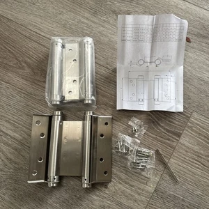 1 Paio Cerniere in Acciaio Inox Fascia Pendente 5” 125 mm Cerniera Porta Oscillante - Foto 1 di 7