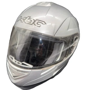 KBC Full Face Motorcycle Helmet Size S 55-56CM Sliver Lift Up Visor Vented {32} - Picture 1 of 19