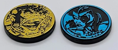 2 винтажных толстых молочных колпачка Marvel Comics Toy Biz Pog Slammers - Изображение 1 из 4