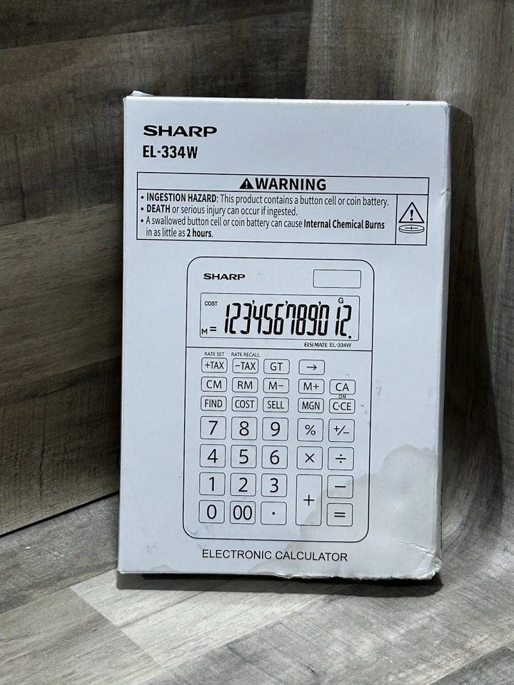 Sharp El-334W Desktop Calculator, Lcd, 12 Display Digits - Image 1 of 1