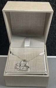 🔥Zales Sterling Silber Herz Schmetterling, 18" Halskette 925 mit DIAMANTEN!💎 - Bild 1 von 4