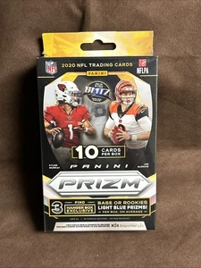 2020 Panini Prizm Football New Sealed 10 Card Hanger Box Rare Light Blue Prizms - Picture 1 of 8