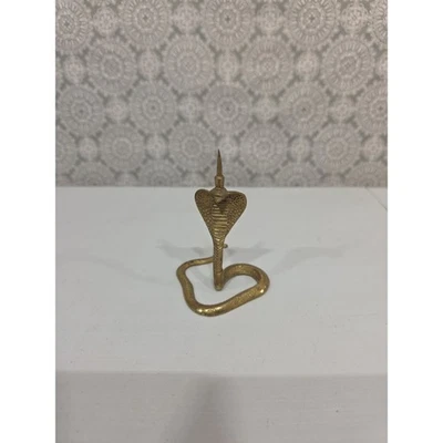 Estatuilla de serpiente cobra de latón vintage animal decoración del hogar estante exhibición soporte de papel Foto 1 de 4
