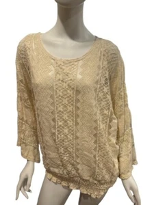 Dress Barn Woman 18/20  Cream Lace Long Sleeve  Cottagecore Lined Blouse Top - Picture 1 of 5