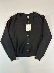 a New Day Women's Cardigan button Front Long sleeve Black Size M