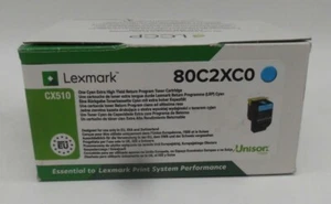 Tóner cian Lexmark 80C2XC0 para CX510 embalaje original A - Imagen 1 de 1