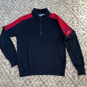 Vintage THE NORTHFACE EXTREME 100% Wolle Pullover 1/4 Zip Pullover Herren Gr. M schwarz/rot - Bild 1 von 12