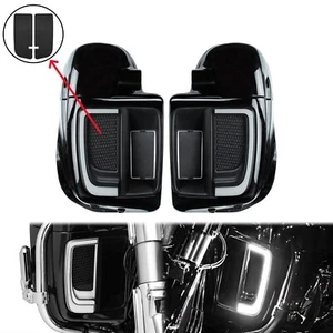 Lower Vented Leg Fairing Grille LED Light For Harley Road Street Glide 2014-2024 - Picture 1 of 20