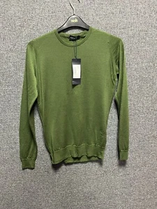 John Smedley Cleves Crew Neck Jumper Serpentine Green Small TD041 DD 13 - Picture 1 of 5