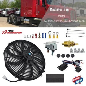 Ventilador de radiador eléctrico NEGRO 16" alto 3000 Cfm termostato interruptor de relé kit - Imagen 1 de 8