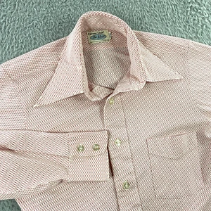 Vintage 70s Shirt Mens 14.5-37 Dagger Collar Retro Disco Groovy Club Party Rave - Picture 1 of 12