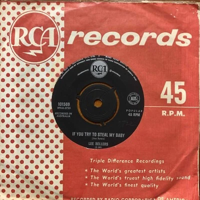 Lee Sellers - If You Try To Steal My Baby / Tell Him I'm Not Home 1964 Oz HMV 45 - Image 1 of 2