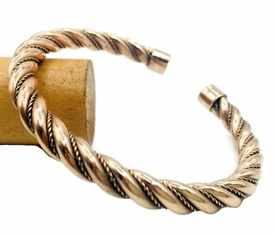 Vintage Style Twisted 100% Pure Copper Handmade Healing Bracelet. - Image 1 of 4