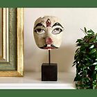 Antique Pental Comedy Half Face Traditional Dance Mask Java Indonesia 27cm 10.5"