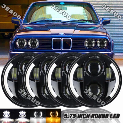4PCS 5-3/4 5.75" LED Headlights Hi/Lo Beam For BMW 325i 528i 535i E30 — 第 1/4 张图片