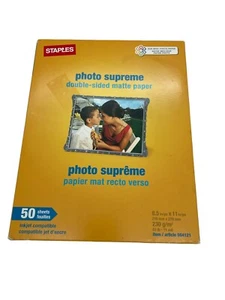 NEW/SEALED STAPLES Photo Supreme 8.5 x11 Double-Sided Matte 50 Sheets New - Picture 1 of 2