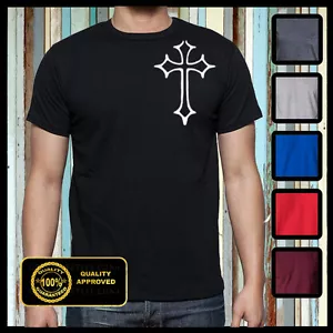Mens Christian t shirt Religious Cross JESUS CHRIST Christian mens t shirt - Picture 1 of 2