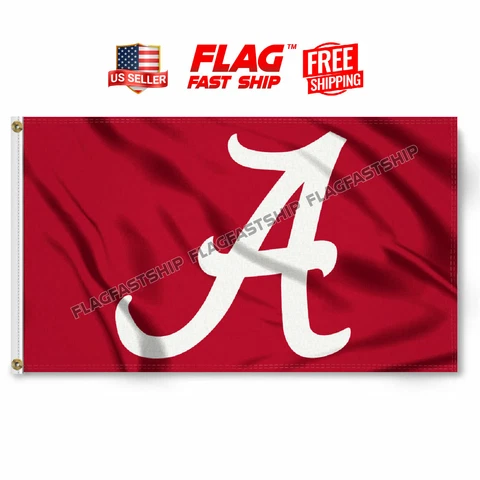 Alabama Football Crimson Tide 3x5 ft Flag Banner Fast FREE Shipping NCAA Cover
