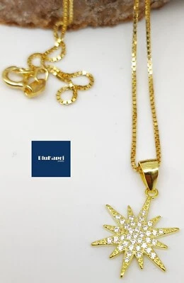 COLLANA CIONDOLO DONNA STELLA DEL NORD  IN ARGENTO 925% CON ZIRCONI - Immagine 1 di 4