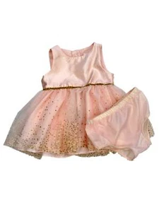 Infant & Toddler Girls Pink Satin Formal Holiday Sleeveless Dress - Picture 1 of 1