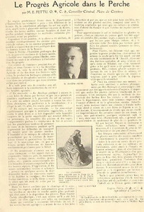 28 PROGRES AGRICOLE DANS PERCHE ARTICLE PRESSE EUGENE FETTU MAIRE COMBRES 1926 - Imagen 1 de 1