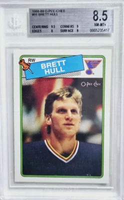 1988 O-Pee-Chee #66 Brett Hull Rookie Card RC BGS 8.5 NM-MT+ Blues HOF - Image 1 of 2
