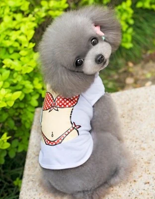 Lot Of  36 Small Dog Clothes Black Stripe Cotton Vest Doggy Shirts - Image 1 of 4