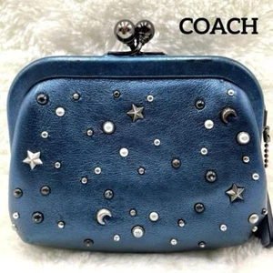Coach E1981 75947 Kiss Lock Coin Case Kiko Mizuhara Collab Star Rivets - Picture 1 of 18