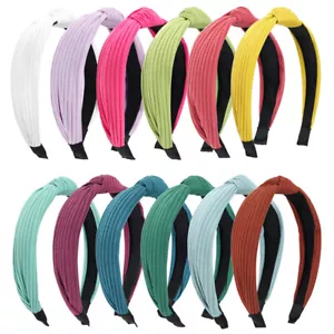 Frauen Twist Stirnband Schleife Kreuz Krawatte Breites Stirnband Haarreifen + æ - Bild 1 von 39