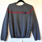 Abercrombie & Fitch Vtg Mens M Muscle A+92 Gray Red Long Sleeve Pullover Sweater