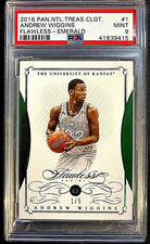 ANDREW WIGGINS 2016 NATIONAL TREASURES FLAWLESS EMERALD 1/5 PSA 9 MINT =GRD816=