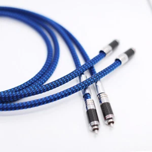Paar Versilbert OCC Draht mit Rhodiniert RCA Adapter HIFI Audio RCA Cinch Kabel - Bild 1 von 8
