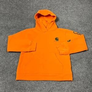 Carhartt Hoodie Boys M (10/12) Orange Long Sleeve Spell Out Logo Sweatshirt - Picture 1 of 15