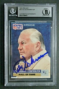 Tex Schramm (d.2003) Dallas Cowboys Autographed Signed 1991 Pro Set #30 Card BAS - Picture 1 of 3