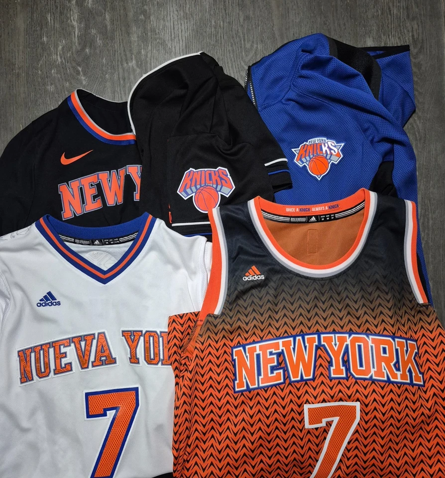 5 Piece Adidas Nike New York Knicks Carmelo Anthony Jersey & Hoodie size MEDIUM - Image 1 of 4