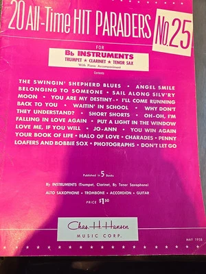  20 All-Time Hit Paraders for Bb Instruments Trumpet Clarinet Tenor Sax No 25 B9 - Image 1 of 4