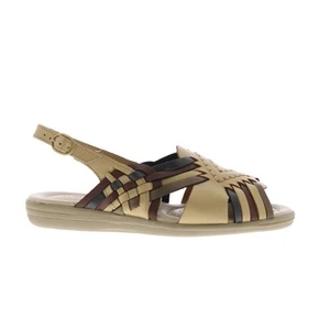 Softspots Tela 157118 Womens Beige Leather Slingback Sandals Shoes - Picture 1 of 4