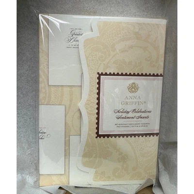 Anna Griffin Holiday Celebrations Sentiment Inserts New in Box - 48 Folded 5x7  - Image 1 of 4