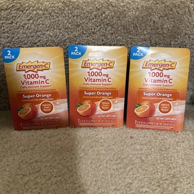 Emergen-C Vitamina C, Vitaminas B, Electrolitos, Apoyo Inmunológico, Súper Naranja x3 Foto 1 de 2