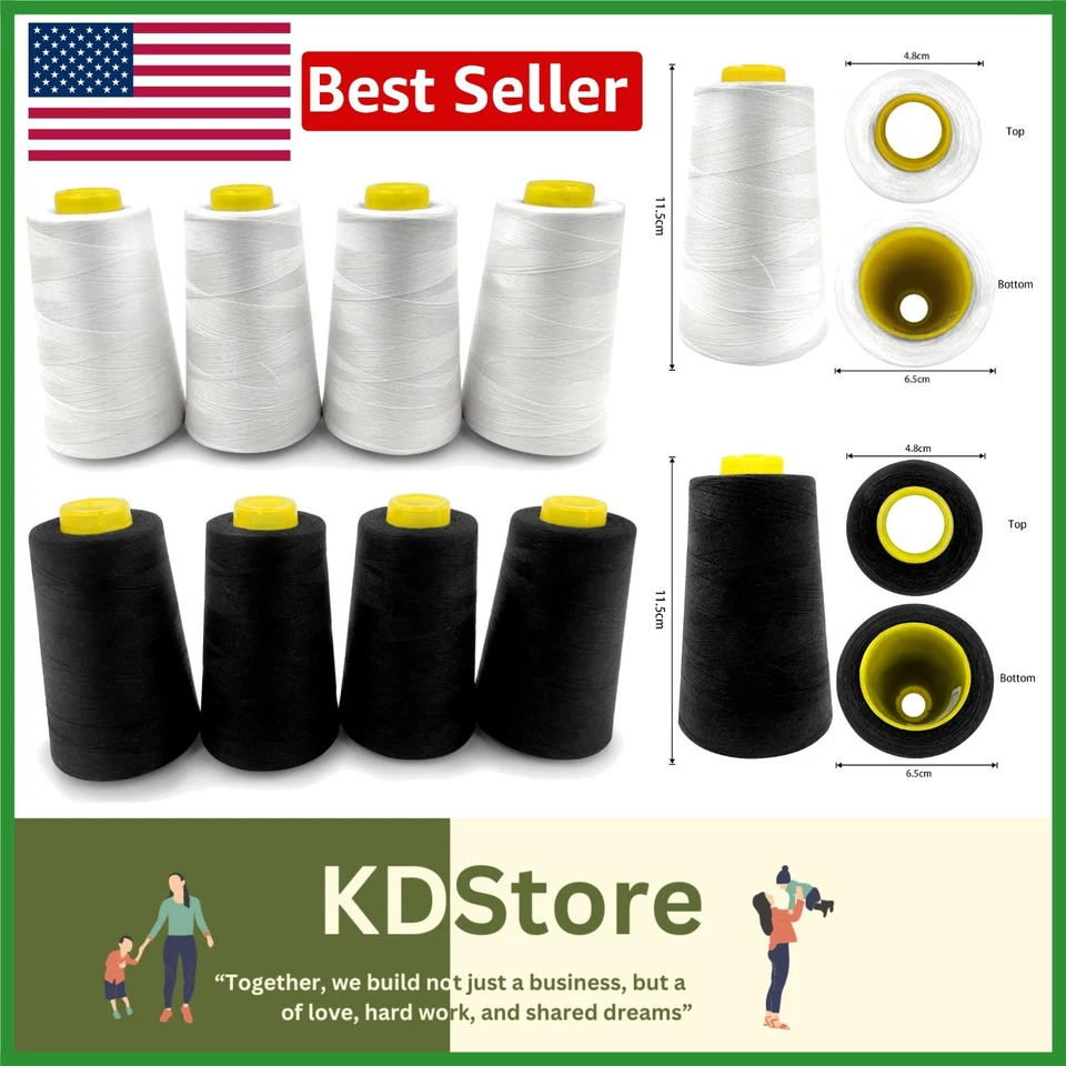 High-Quality 8-Spool Polyester Sewing Thread Set (24,000 Yards) - Image 1 of 4