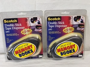 2 Lot 3M Scotch Double Stick Tape Dispenser 1093 - Memory Books Super Strong - Picture 1 of 3